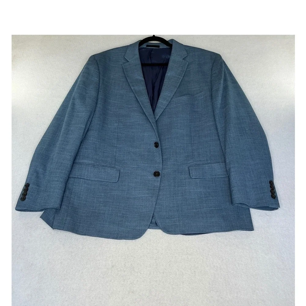 Lauren Ralph Lauren Blazer Mens 46R Blue Textured Two Button Sport Coat